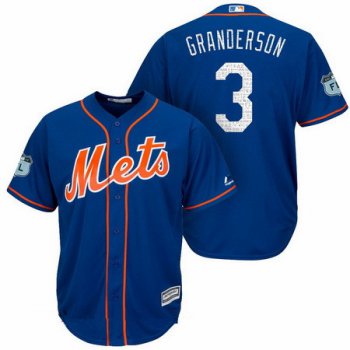 Men's New York Mets #3 Curtis Granderson Royal Blue 2017 Spring Training Stitched MLB Majestic Cool Base Jersey