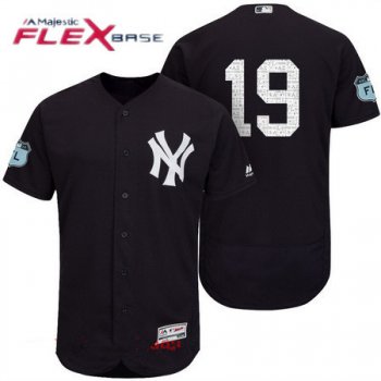 Men's New York Yankees #19 Masahiro Tanaka Navy Blue 2017 Spring Training Stitched MLB Majestic Flex Base Jersey