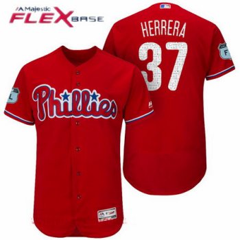 Men's Philadelphia Phillies #37 Odubel Herrera Red 2017 Spring Training Stitched MLB Majestic Flex Base Jersey