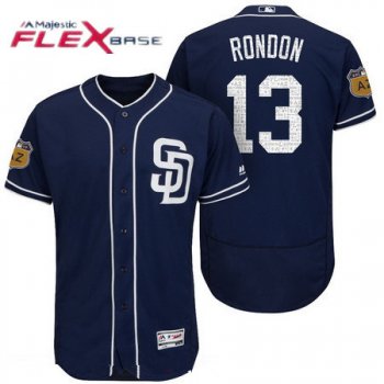 Men's San Diego Padres #13 Jose Rondon Navy Blue 2017 Spring Training Stitched MLB Majestic Flex Base Jersey