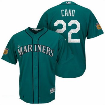 Men's Seattle Mariners #22 Robinson Cano Teal Green 2017 Spring Training Stitched MLB Majestic Cool Base Jersey