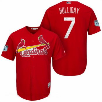 Men's St. Louis Cardinals #7 Matt Holliday Red 2017 Spring Training Stitched MLB Majestic Cool Base Jersey