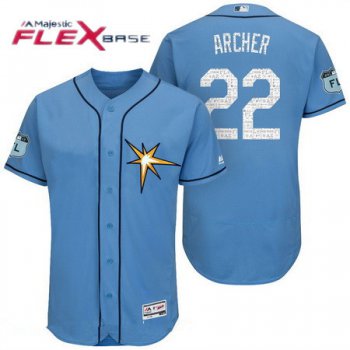 Men's Tampa Bay Rays #22 Chris Archer Light Blue 2017 Spring Training Stitched MLB Majestic Flex Base Jersey