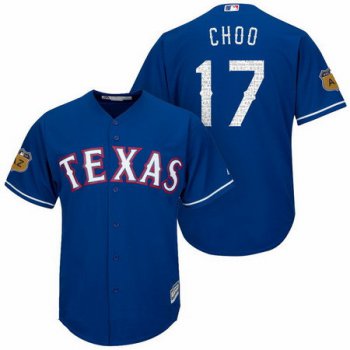 Men's Texas Rangers #17 Shin-soo Choo Royal Blue 2017 Spring Training Stitched MLB Majestic Cool Base Jersey
