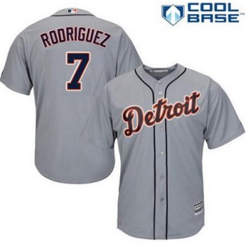 Men's Detroit Tigers #7 Ivan Rodriguez Retired Gray Stitched MLB Majestic Cool Base Jersey