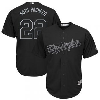 Nationals #22 Juan Soto Black Soto Pacheco Players Weekend Cool Base Stitched Baseball Jersey