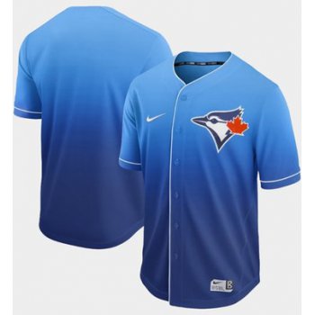 Blue Jays Blank Royal Fade Authentic Stitched Baseball Jersey