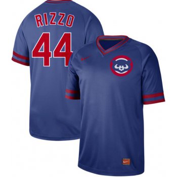 Cubs #44 Anthony Rizzo Royal Authentic Cooperstown Collection Stitched Baseball Jersey