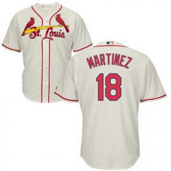Men's St. Louis Cardinals #18 Carlos Martinez Cream Stitched MLB Majestic Cool Base Jersey