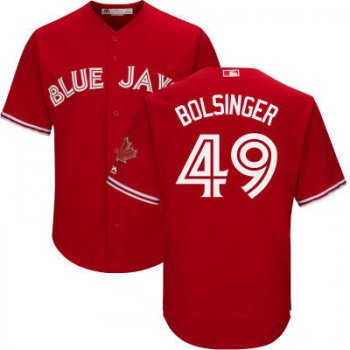 Men's Toronto Blue Jays #49 Mike Bolsinger Red Stitched MLB 2017 Majestic Cool Base Jersey