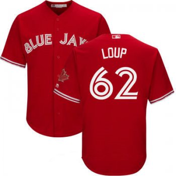 Men's Toronto Blue Jays #62 Aaron Loup Red Stitched MLB 2017 Majestic Cool Base Jersey