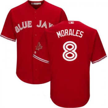 Men's Toronto Blue Jays #8 Kendrys Morales Red Stitched MLB 2017 Majestic Cool Base Jersey