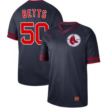 Red Sox #50 Mookie Betts Navy Authentic Cooperstown Collection Stitched Baseball Jersey