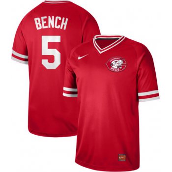 Reds #5 Johnny Bench Red Authentic Cooperstown Collection Stitched Baseball Jersey