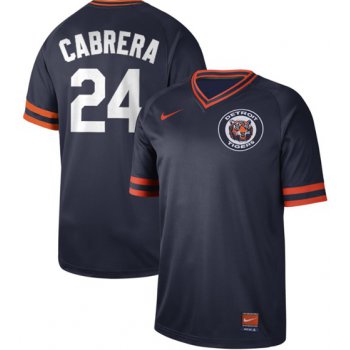 Tigers #24 Miguel Cabrera Navy Authentic Cooperstown Collection Stitched Baseball Jersey