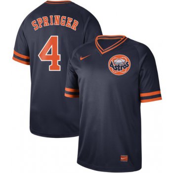 Astros #4 George Springer Navy Authentic Cooperstown Collection Stitched Baseball Jersey