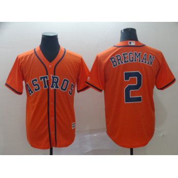 Men's Houston Astros 2 Alex Bregman Orange Cool Base Jersey