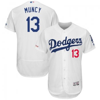 Men's Los Angeles Dodgers 13 Max Muncy White 150th Patch Flexbase Jersey