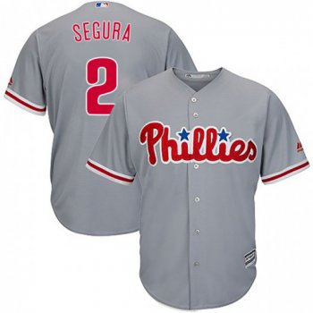 Men's Philadelphia Phillies #2 Jean Segura Gray Cool Base Jersey
