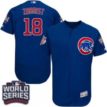 Cubs #18 Ben Zobrist Blue Flexbase Authentic Collection 2016 World Series Bound Stitched MLB Jersey
