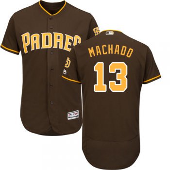 Men's San Diego Padres #13 Manny Machado Brown Flexbase Authentic Collection Stitched Baseball Jersey