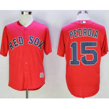 Men's Boston Red Sox #15 Dustin Pedroia Red New Cool Base Jersey