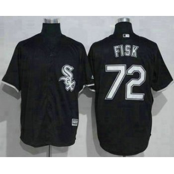 Men's Chicago White Sox #72 Carlton Fisk Black New Cool Base Stitched MLB Jersey