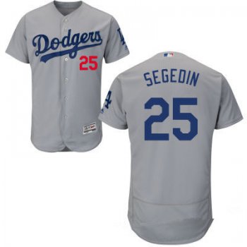 Men's Los Angeles Dodgers #25 Rob Segedin Gray Stitched MLB 2016 Majestic Flex Base Jersey