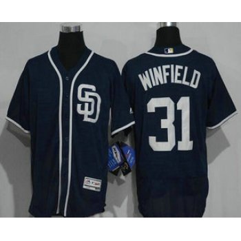 Men's San Diego Padres #31 Dave Winfield Navy Blue Stitched MLB 2016 Majestic Flex Base Jersey