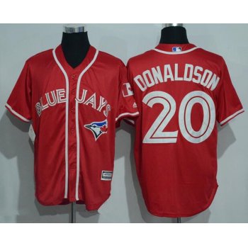 Men's Toronto Blue Jays #20 Josh Donaldson Red Stitched MLB 2016 Canada Day Majestic Cool Base Jersey