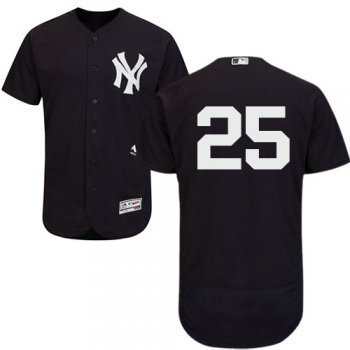 New York Yankees 25 Gleyber Torres Navy Blue Flexbase Authentic Collection Stitched Baseball Jersey