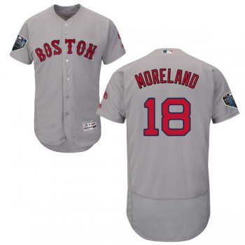 Red Sox #18 Mitch Moreland Grey Flexbase Authentic Collection 2018 World Series Stitched MLB Jersey