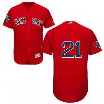 Red Sox #21 Roger Clemens Red Flexbase Authentic Collection 2018 World Series Stitched MLB Jersey