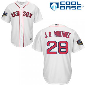 Red Sox #28 J. D. Martinez White New Cool Base 2018 World Series Stitched MLB Jersey