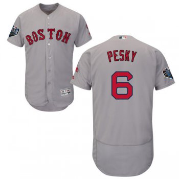 Red Sox #6 Johnny Pesky Grey Flexbase Authentic Collection 2018 World Series Stitched MLB Jersey