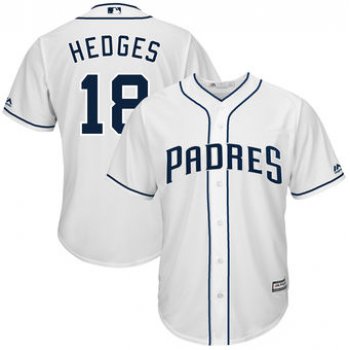 San Diego Padres 18 Austin Hedges Majestic White Home Cool Base Jersey