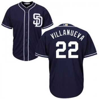 San Diego Padres 22 Christian Villanueva Navy Blue New Cool Base Stitched Baseball Jersey