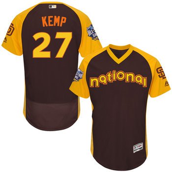 Matt Kemp Brown 2016 All-Star Jersey - Men's National League San Diego Padres #27 Flex Base Majestic MLB Collection Jersey