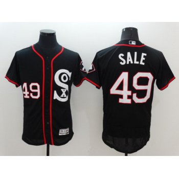 Men's Chicago White Sox #49 Chris Sale Black Retro 2016 Flexbase Majestic Baseball Jersey