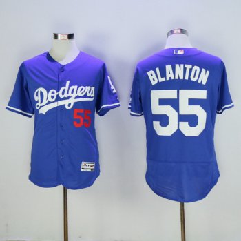 Men's Los Angeles Dodgers #55 Joe Blanton Royal Blue 2016 Flexbase Majestic Baseball Jersey