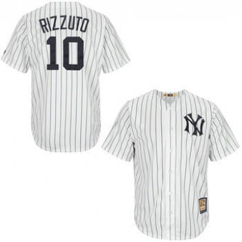 Men's New York Yankees 10 Phil Rizzuto Majestic White Home Cool Base Cooperstown Collection Player Jersey