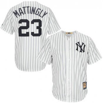 Men's New York Yankees 23 Don Mattingly Majestic White Home Cool Base Cooperstown Collection Player Jersey