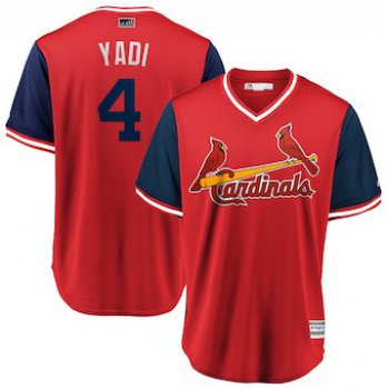 Men's St. Louis Cardinals 4 Yadier Molina Yadi Majestic Red 2018 Players' Weekend Cool Base Jersey