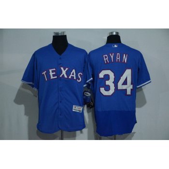 Men's Texas Rangers #34 Nolan Ryan Retired Royal Blue 2016 Flexbase Stitched Baseball Jersey