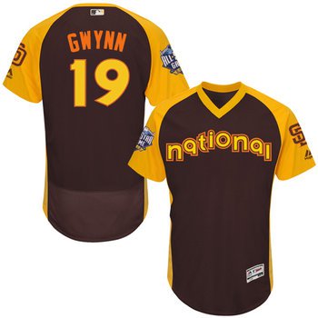 Tony Gwynn Brown 2016 All-Star Jersey - Men's National League San Diego Padres #19 Flex Base Majestic MLB Collection Jersey