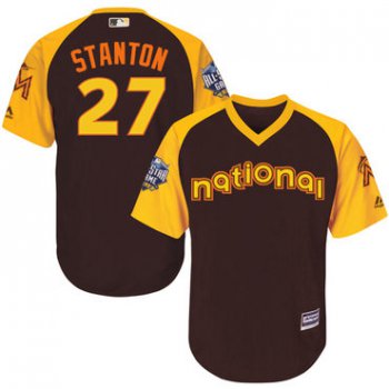 Giancarlo Stanton Brown 2016 MLB All-Star Jersey - Men's National League Miami Marlins #27 Cool Base Game Collection