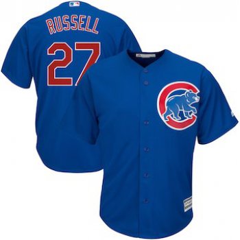 Men's Chicago Cubs 27 Addison Russell Majestic Royal Alternate Cool Base Player Jersey