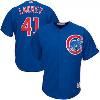 Men's Chicago Cubs 41 John Lackey Majestic Royal Alternate Cool Base Player Jersey