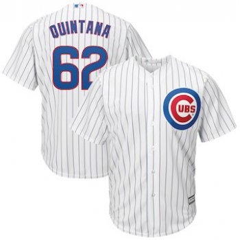 Men's Chicago Cubs 62 Jose Quintana Majestic White Cool Base Player Jersey