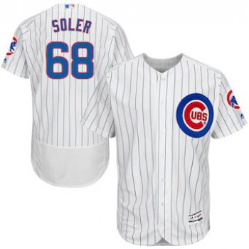 Men's Chicago Cubs 68 Jorge Soler Majestic Home White Flex Base Authentic Collection Player Jersey